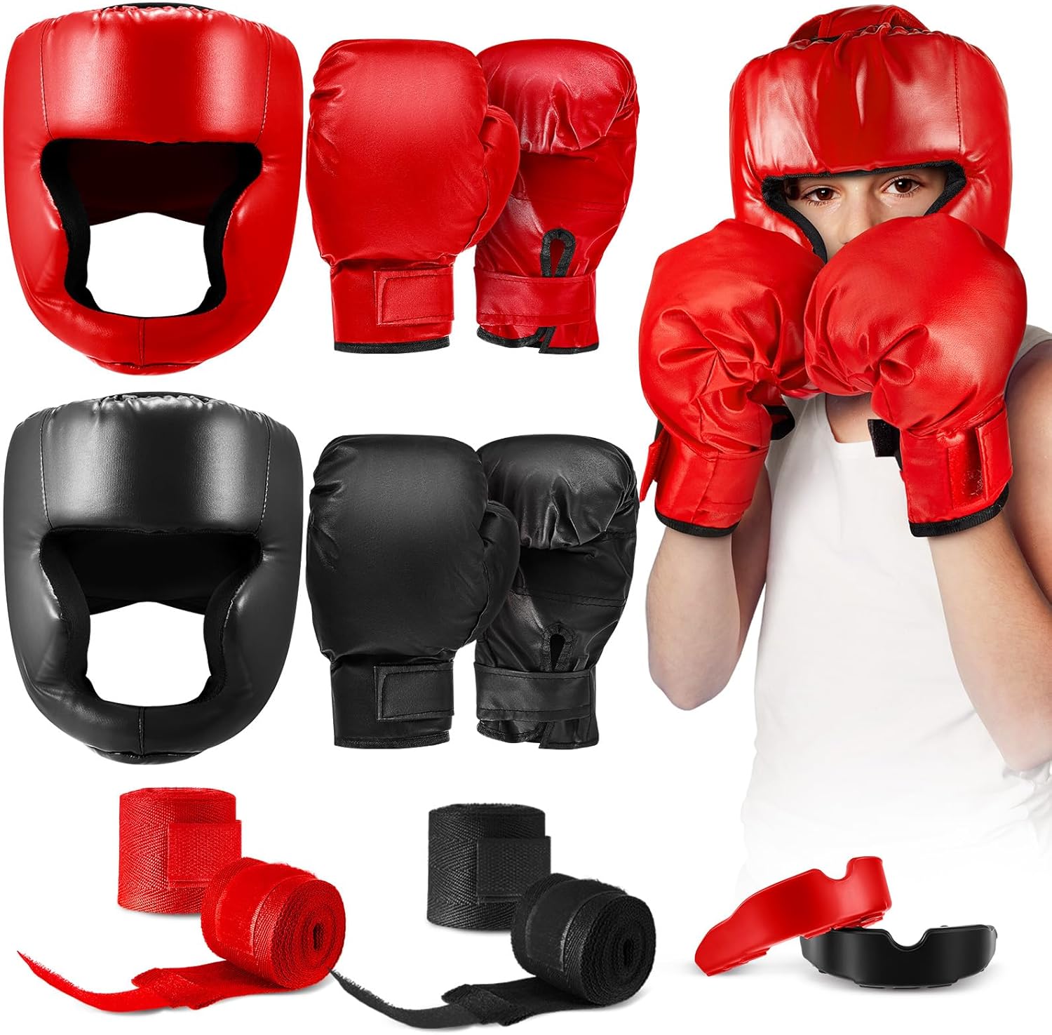 Kanayu Juego de 12 piezas de equipo de boxeo para niños principiant...