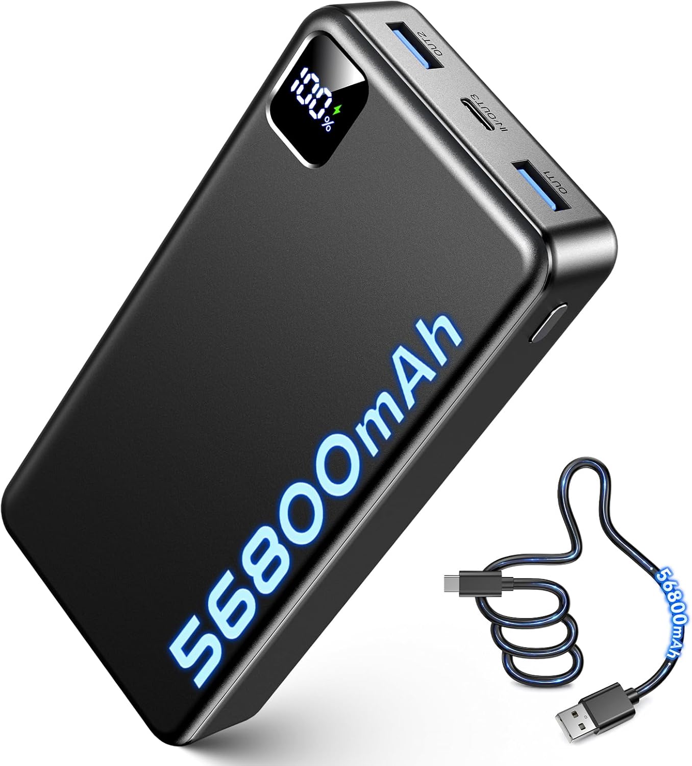Cargador portátil, batería de 56800 mAh, cargador de teléfono portá...
