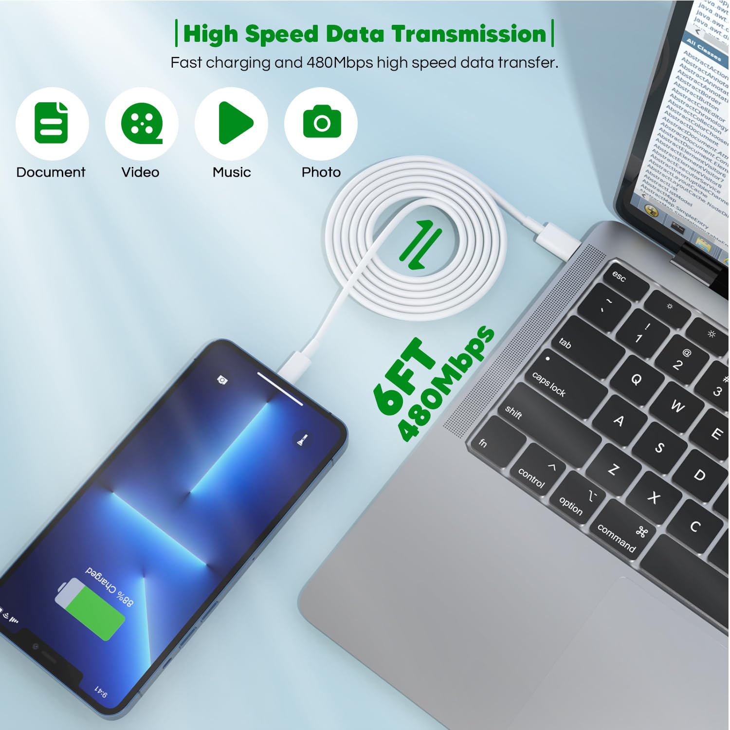 iPhone Charger Fast Charging,[Apple MFi Certified] 2 Pack Apple USB...