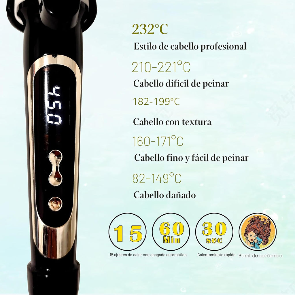 abp - Rizador de pelo de 3\/4 pulgadas con barril largo pequeño y r...