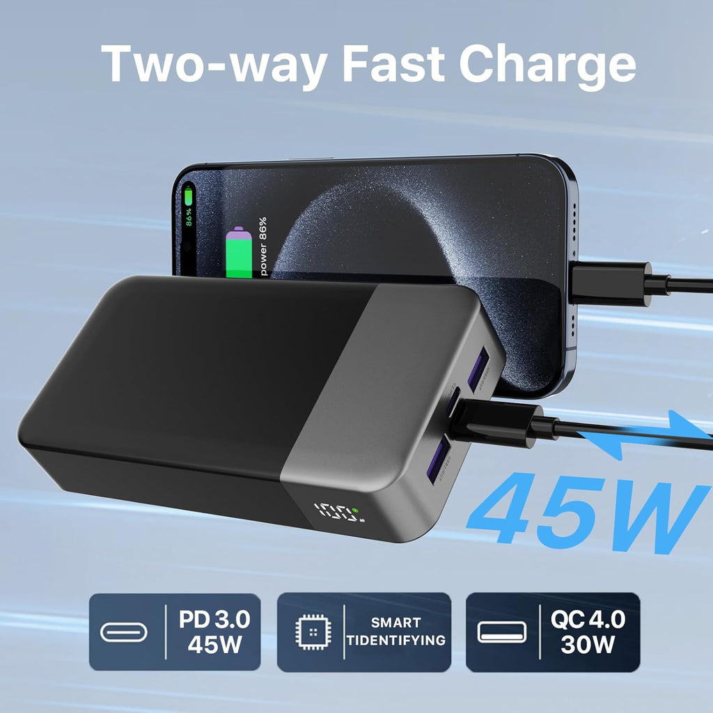 NOBIS Cargador Portátil, Banco de Energía de 20000mAh, Banco de Ene...