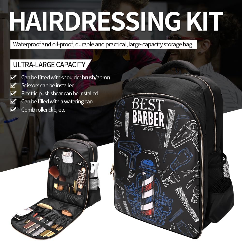 Bolsa organizadora de suministros de barbería para cortapelos y sum...