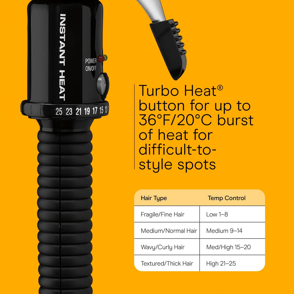 Rizadora de cabello por calor. Efecto instantáneo, de Conair., Negr...