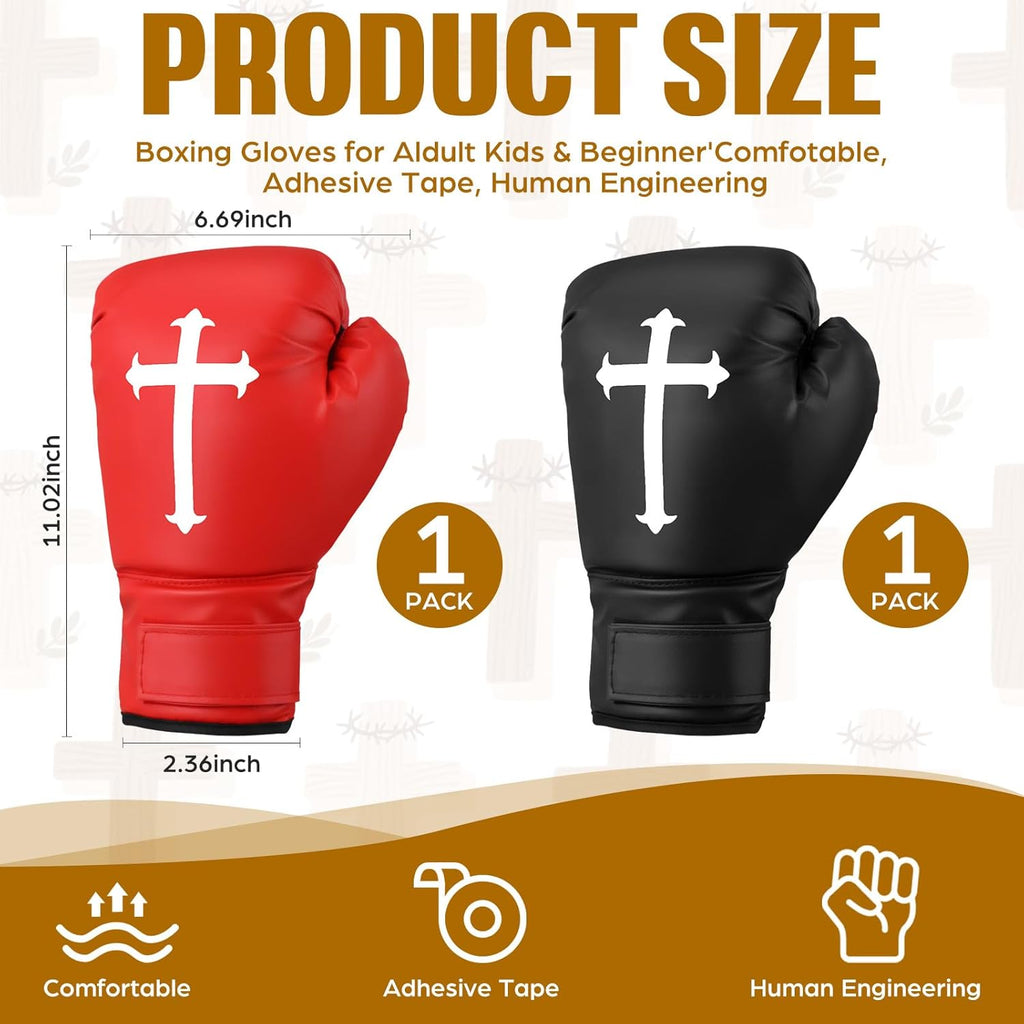 JolliLudo 2 pares de guantes de boxeo cristianos de 12 onzas para h...