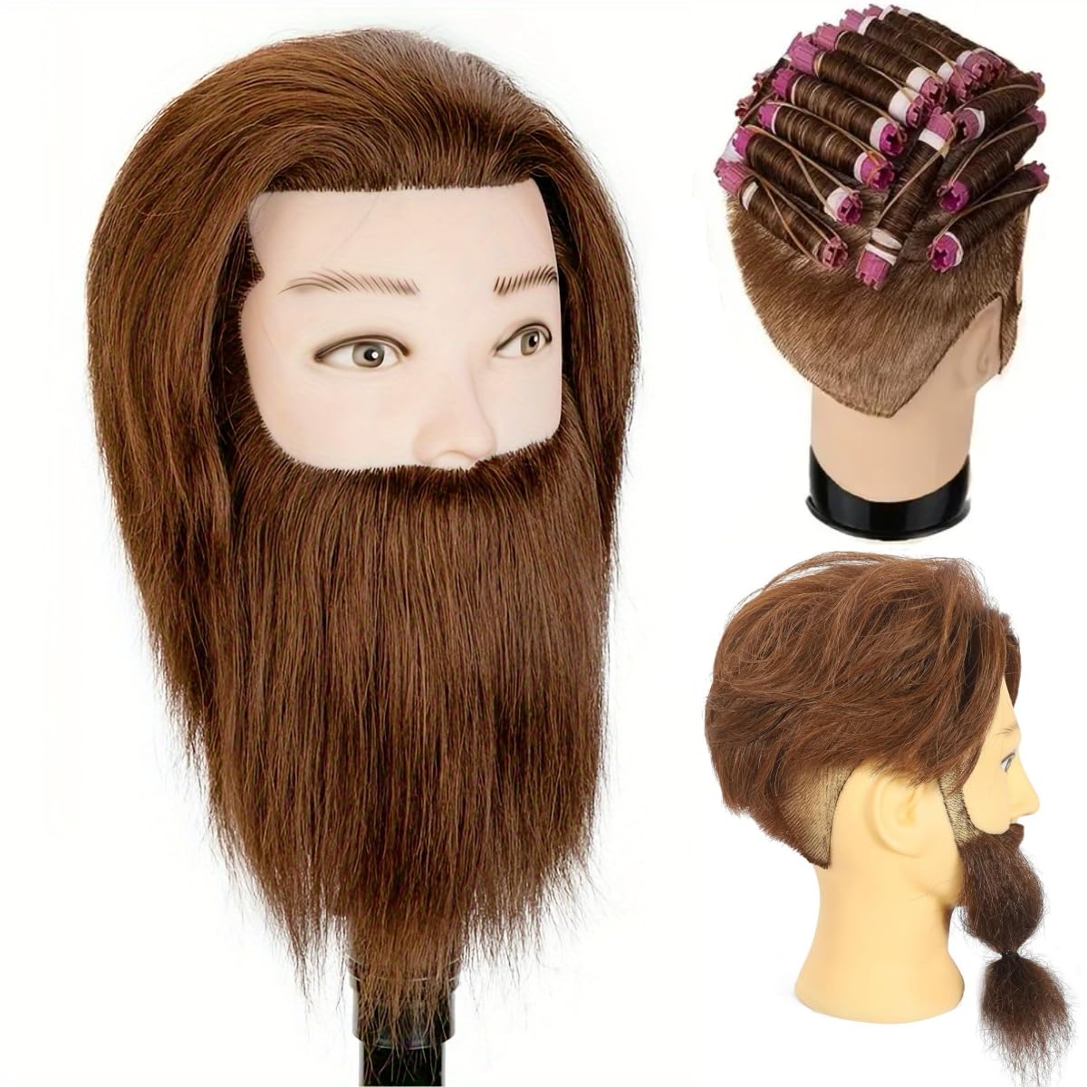 Yiifiulyn Cabeza de maniquí de peluquero macho, cabeza de maniquí d...