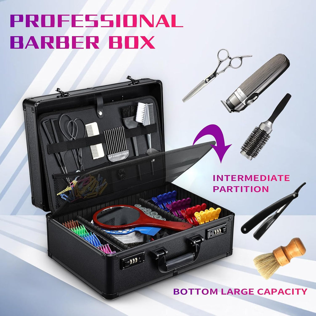 Estuche de Accesorios de Barbero, Maletín Profesional de Herramient...
