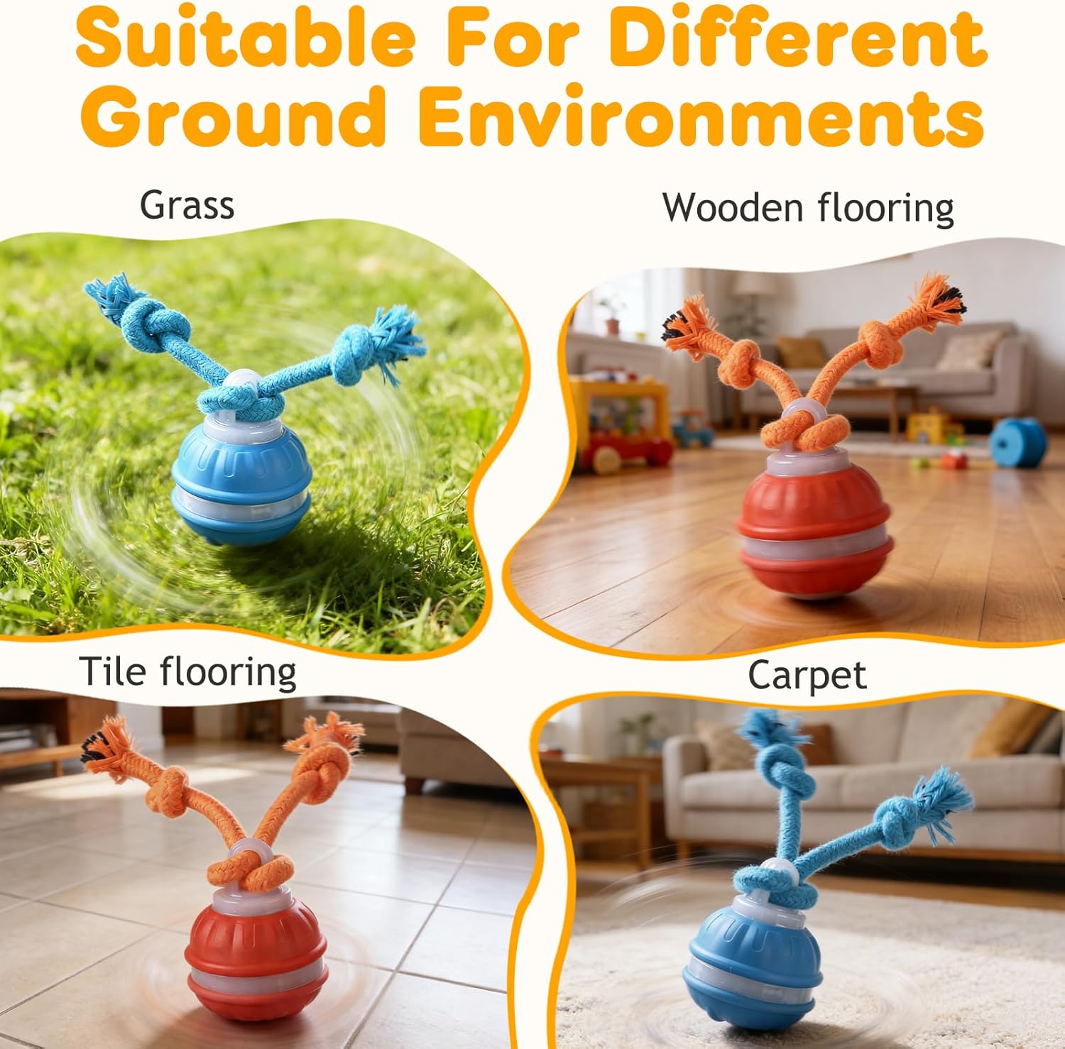 BSolus Zealburst - 2 juguetes interactivos para perros, bolas chirr...