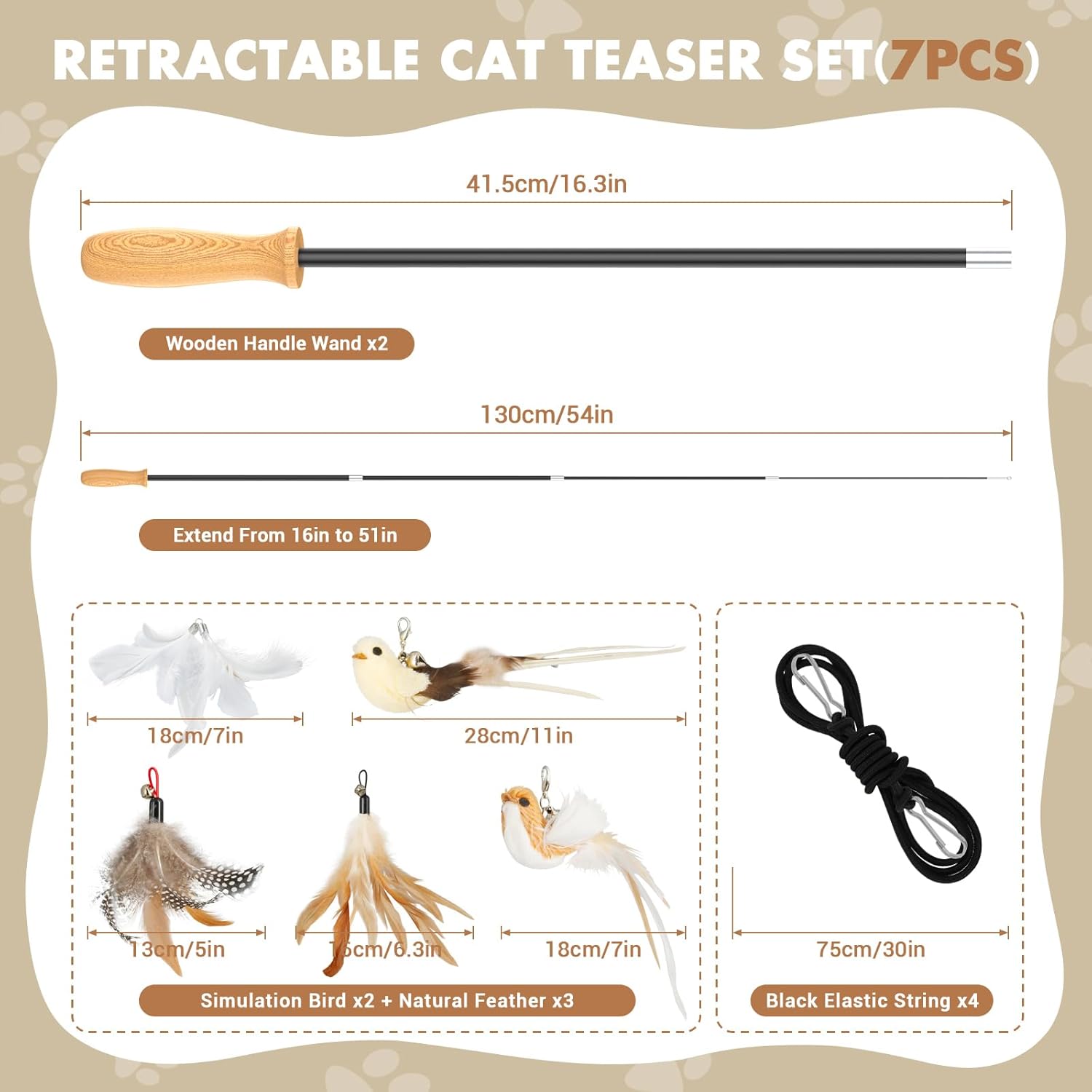 ROSAUI Juguetes de varita para gatos, juguete interactivo de pájaro...