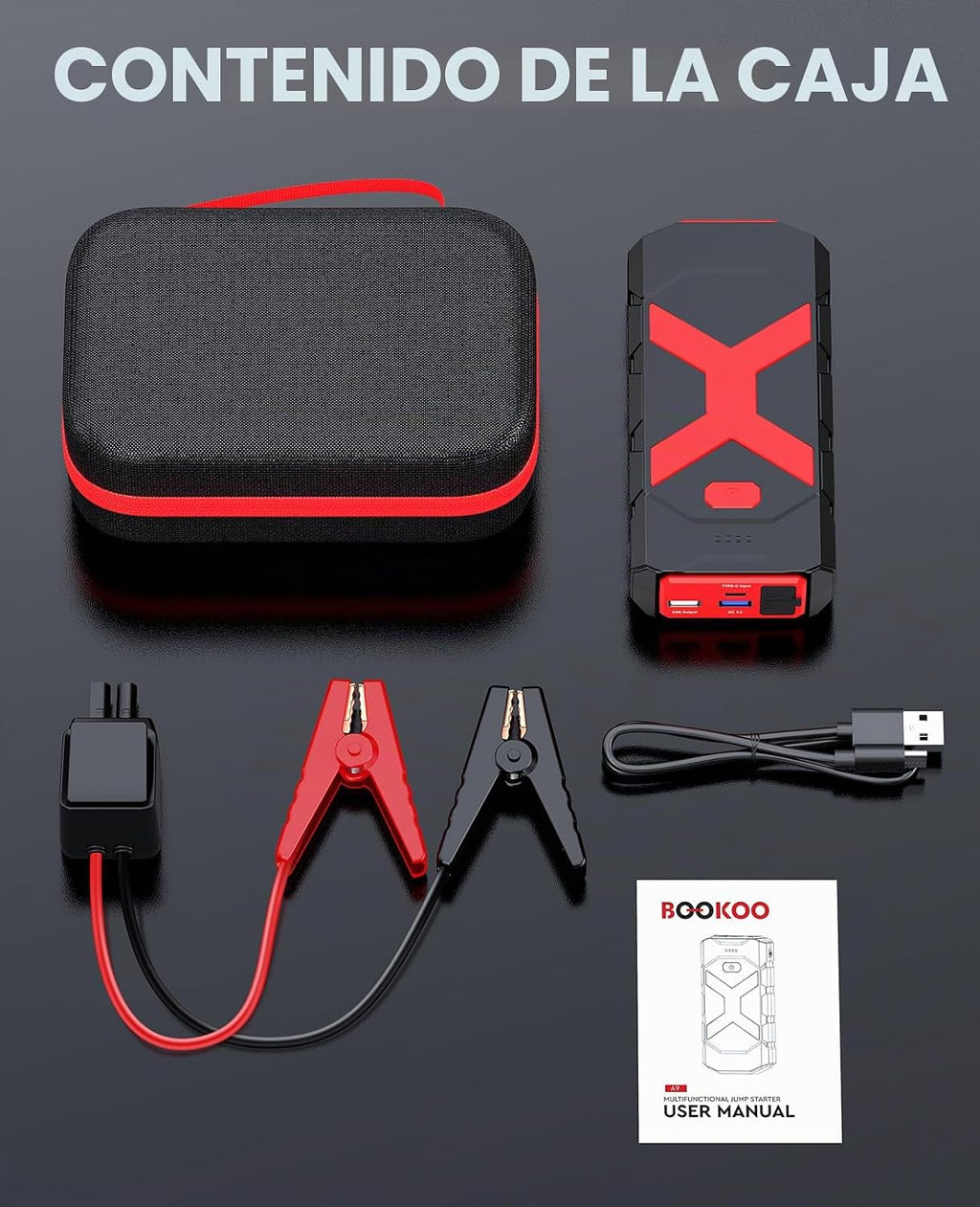 BOOKOO Arrancador A9 de 4000 A para automóvil, barco, cortacésped,...