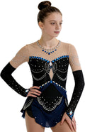 ROYAL SMEELA Vestido de patinaje artístico con diamantes de imitaci...