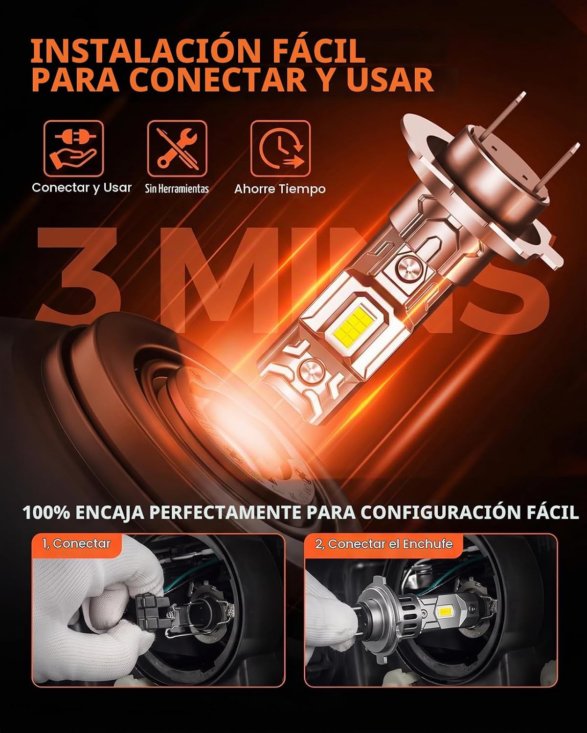 SEALIGHT - H7 Focos antiniebla para uso todoterreno o focos antinie...
