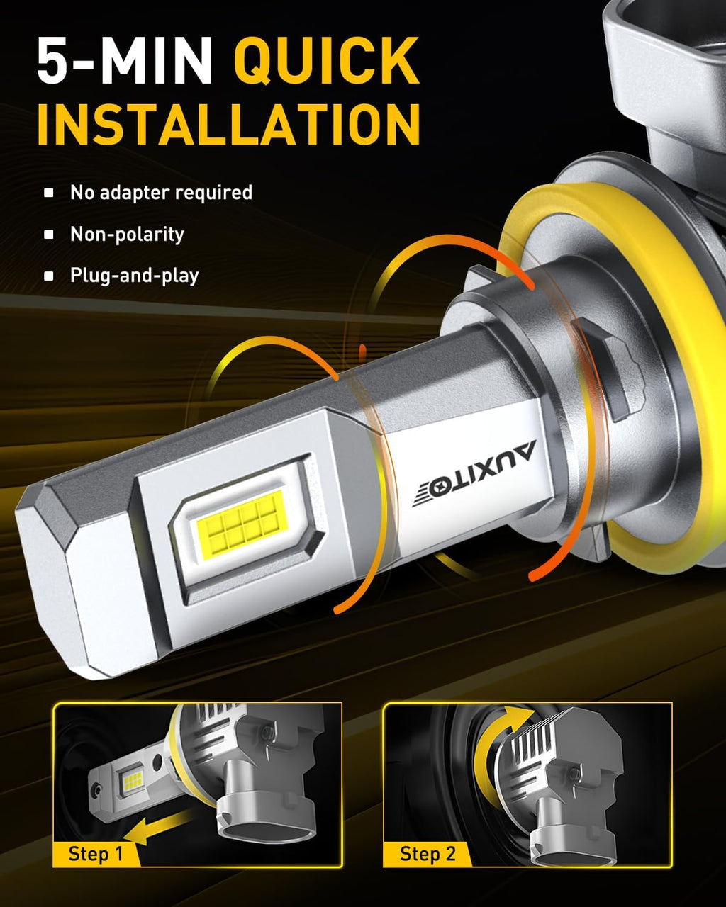 AUXITO Bombillas LED 9005 H11, 80,000 lm 15X superbrillantes, 6500K...