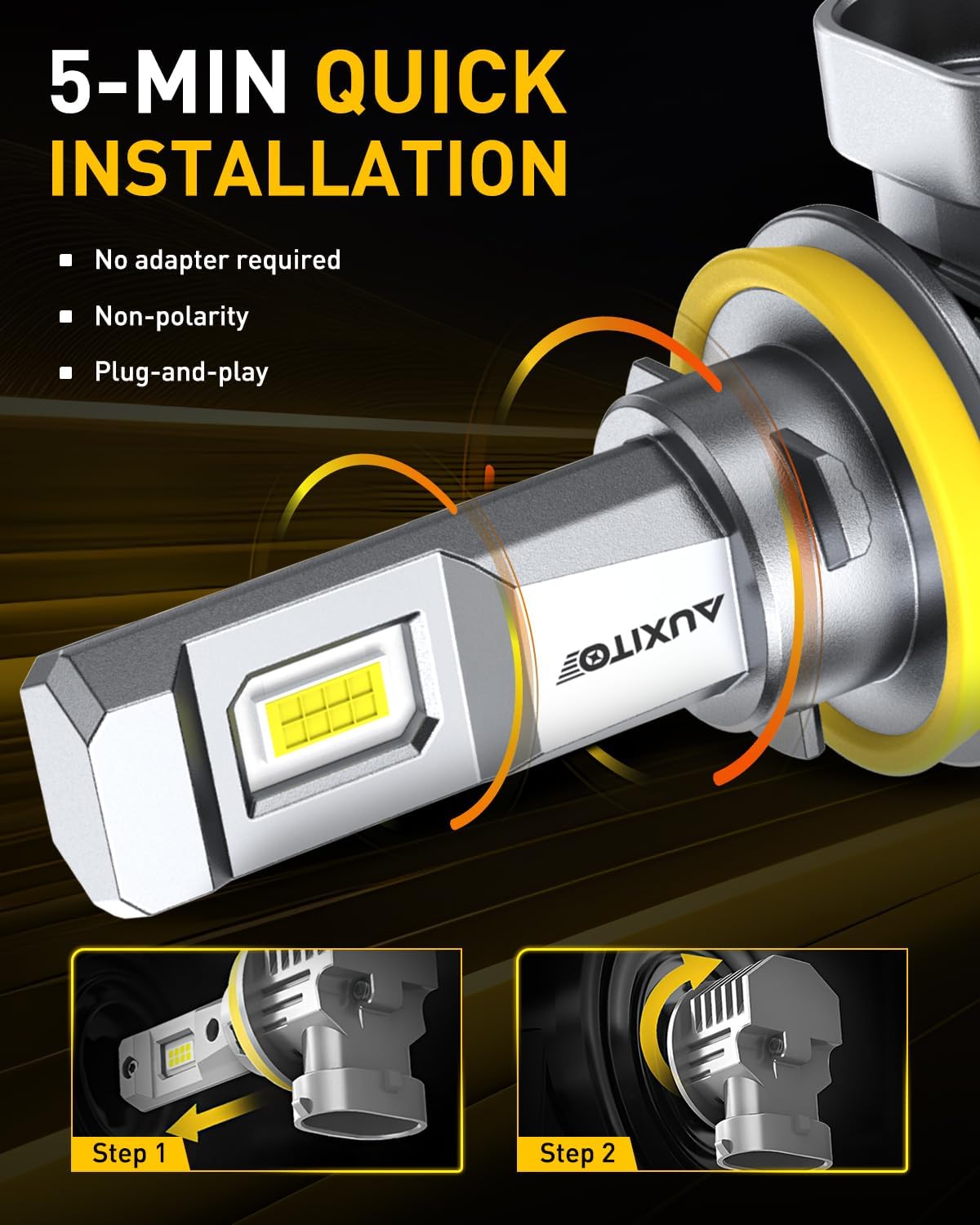 AUXITO Bombillas LED 9005 H11, 80,000 lm 15X superbrillantes, 6500K...