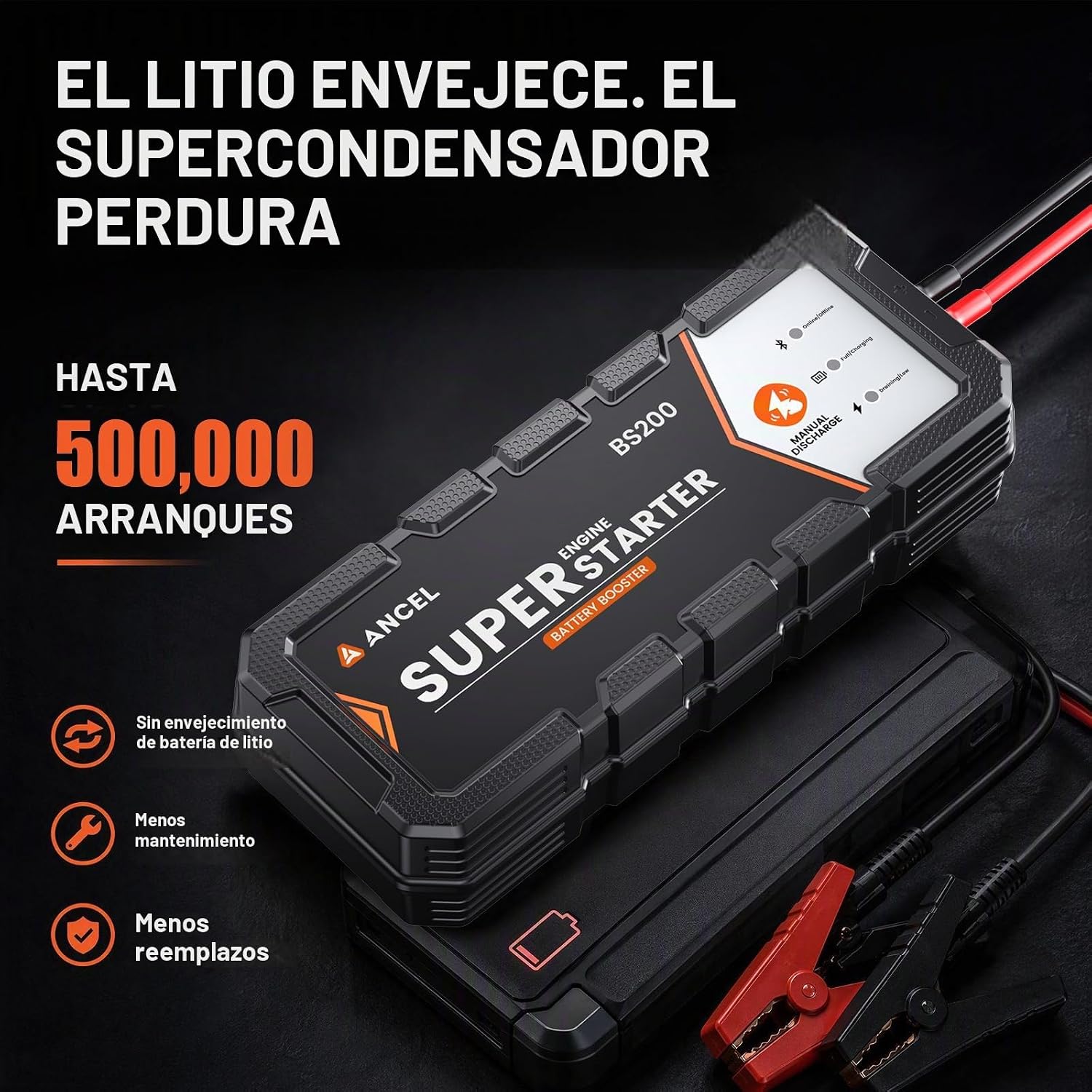 ANCEL BS200 Super Starter, sistema de arranque de salto conectado |...