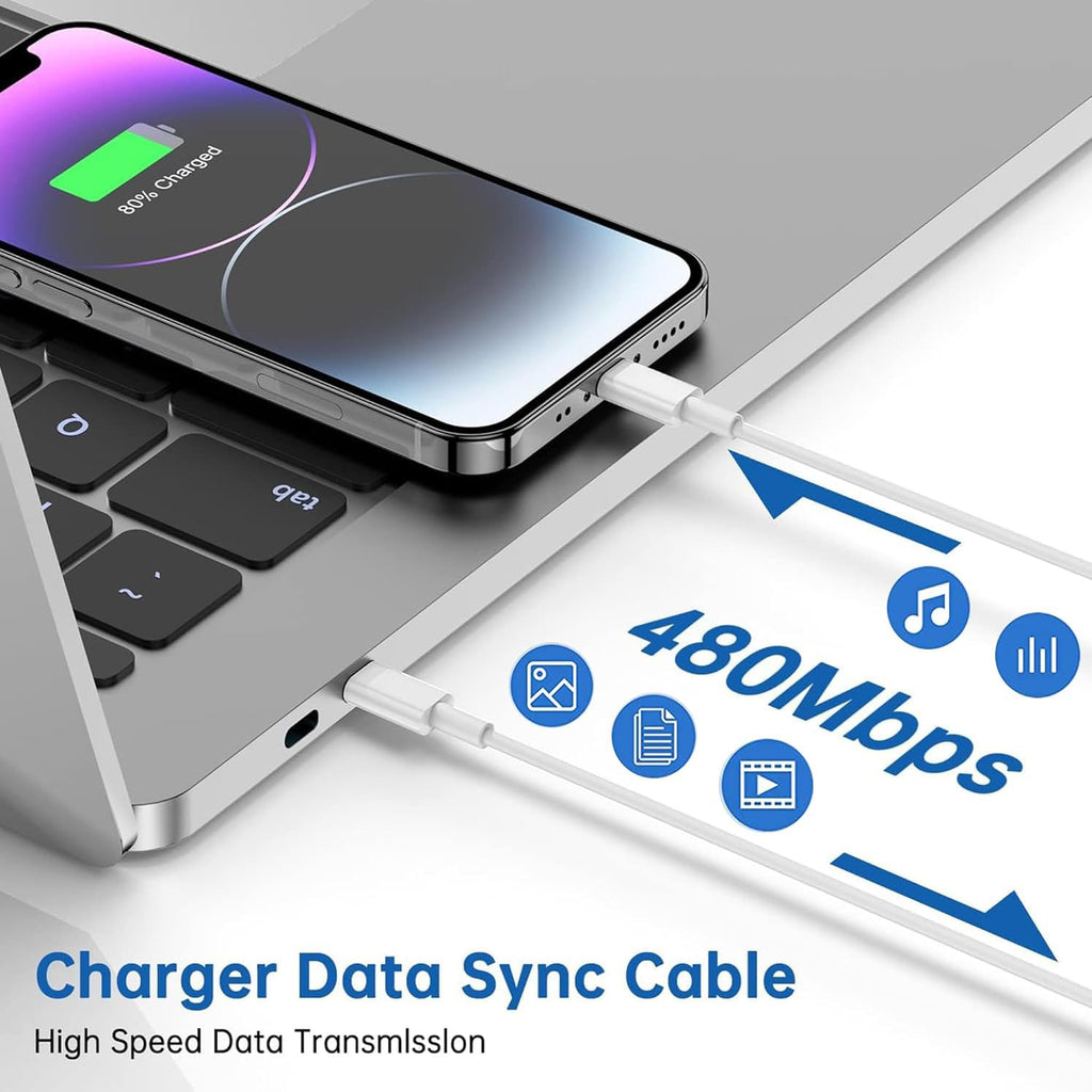 Paquete de 2 cargadores rápidos para iPhone, cargador tipo C, carga...