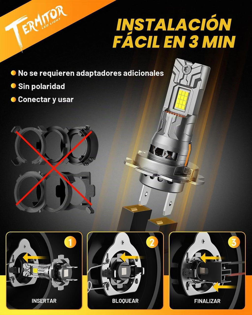 Ursprung Bombillas H7\/H7LL 2026, 95000 lm, 1200% 6500 K, blanco fr...