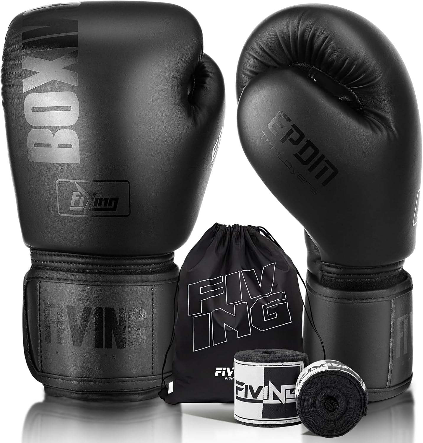 FIVING Guantes de boxeo con envolturas de mano para hombres y mujer...