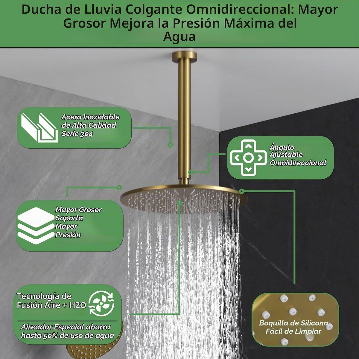 VANFOXLE - Juego de grifo de ducha termostático con sistema de duch...