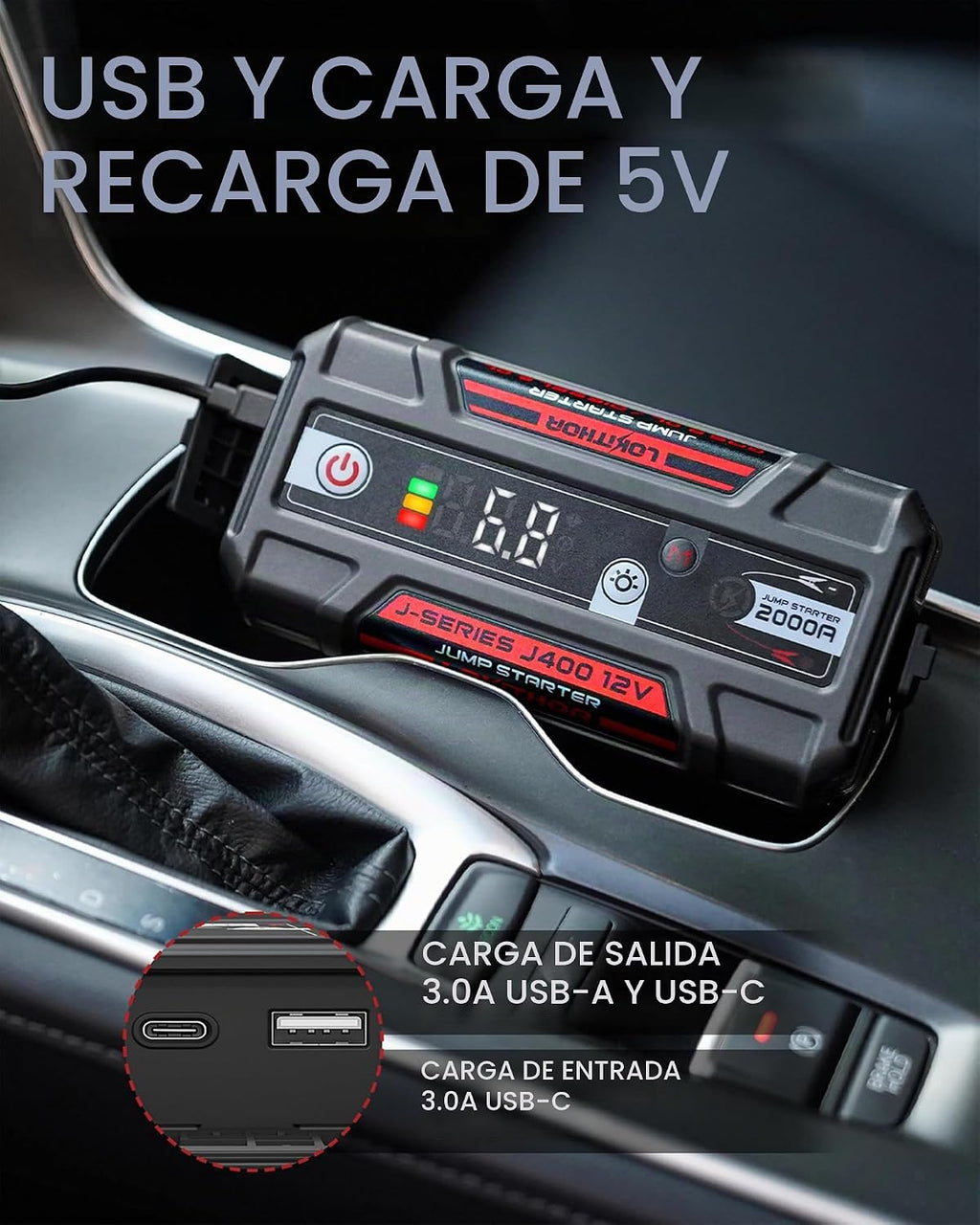 LOKITHOR Arrancador J400 con tecnología ConnectMax, arrancador de b...