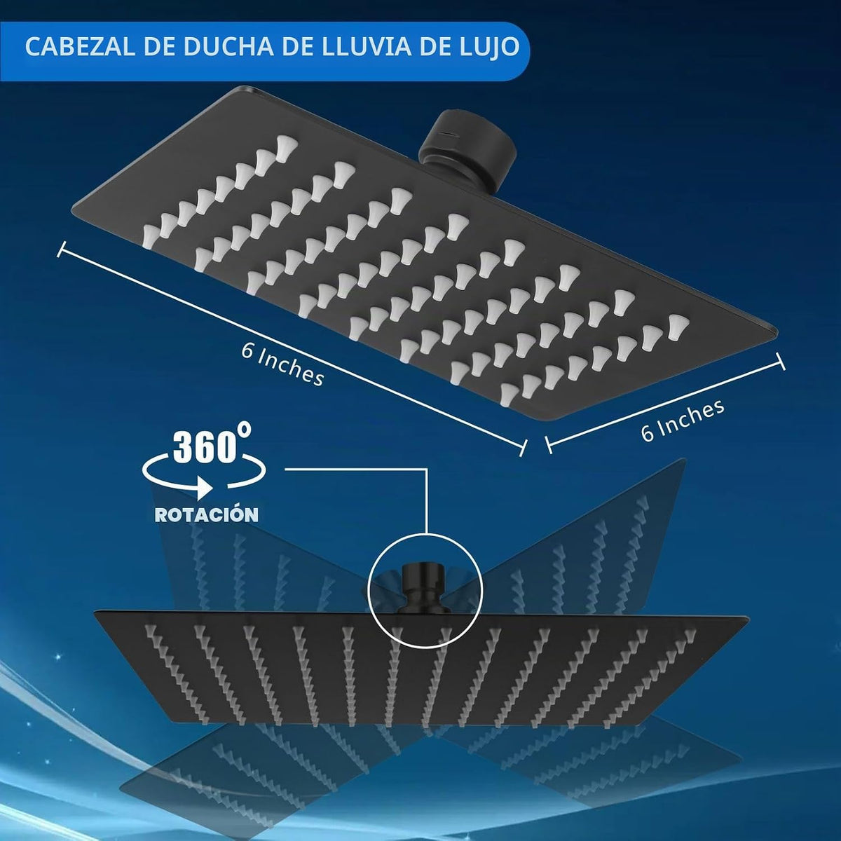Voolan - Cabezal de ducha de lluvia, cabezal de regadera de alta pr...