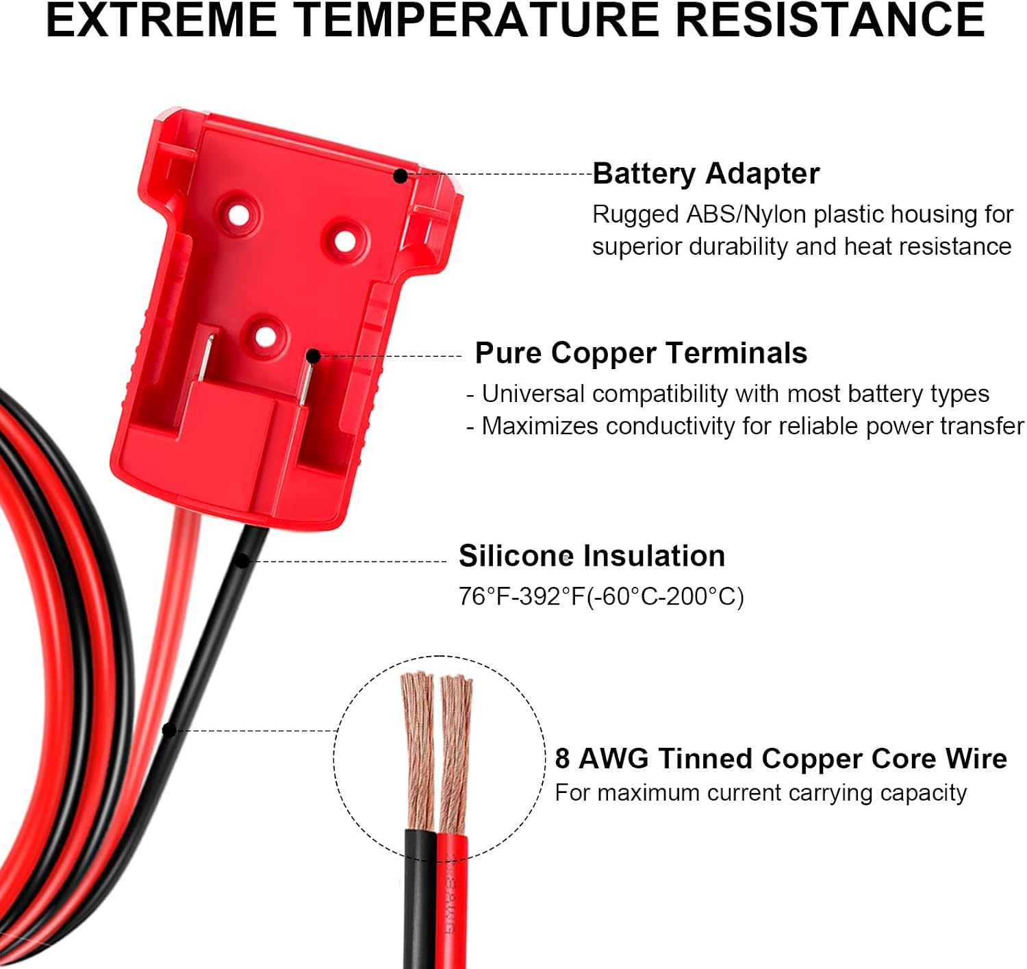 Cables de arranque para batería Milwaukee M18 de 18 V, cable de ref...