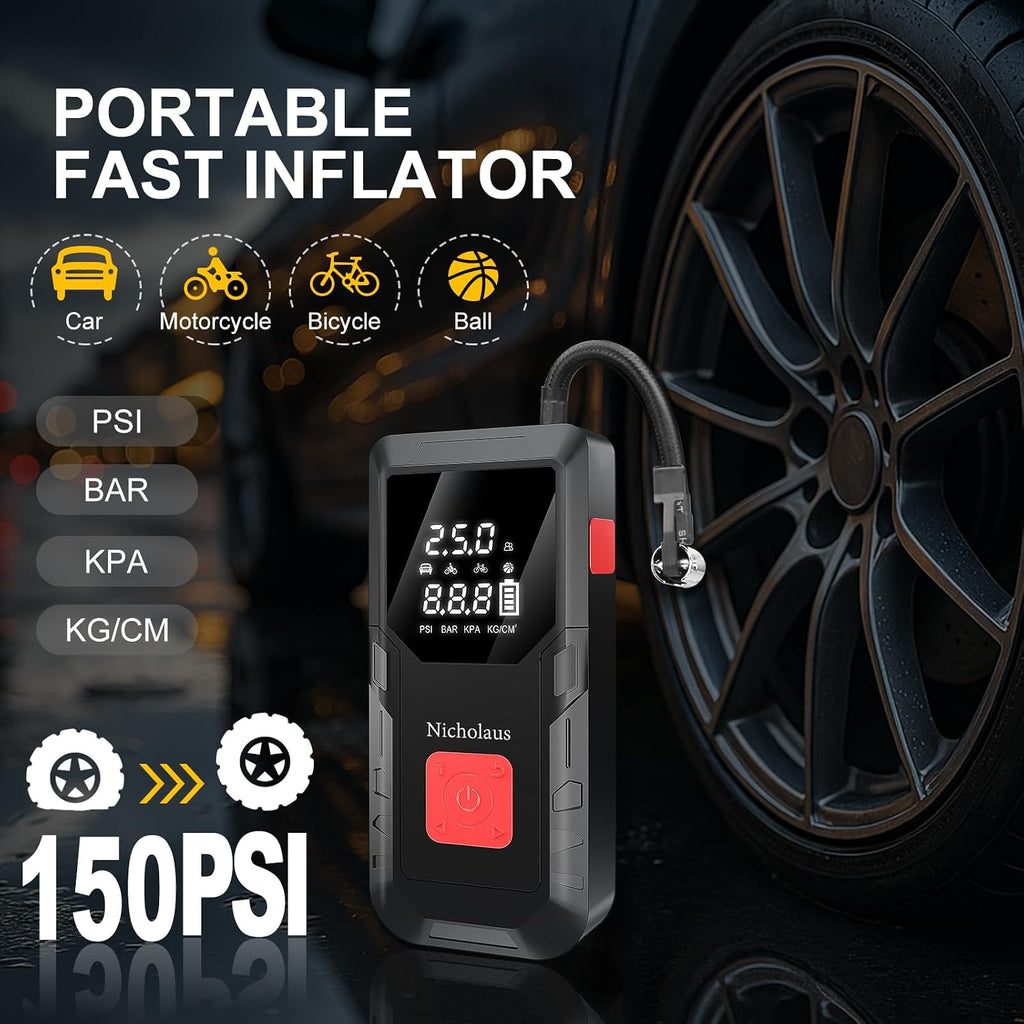 Nicholaus Arrancador de batería de coche de 12 V, 8000 mAh, 2800 A...