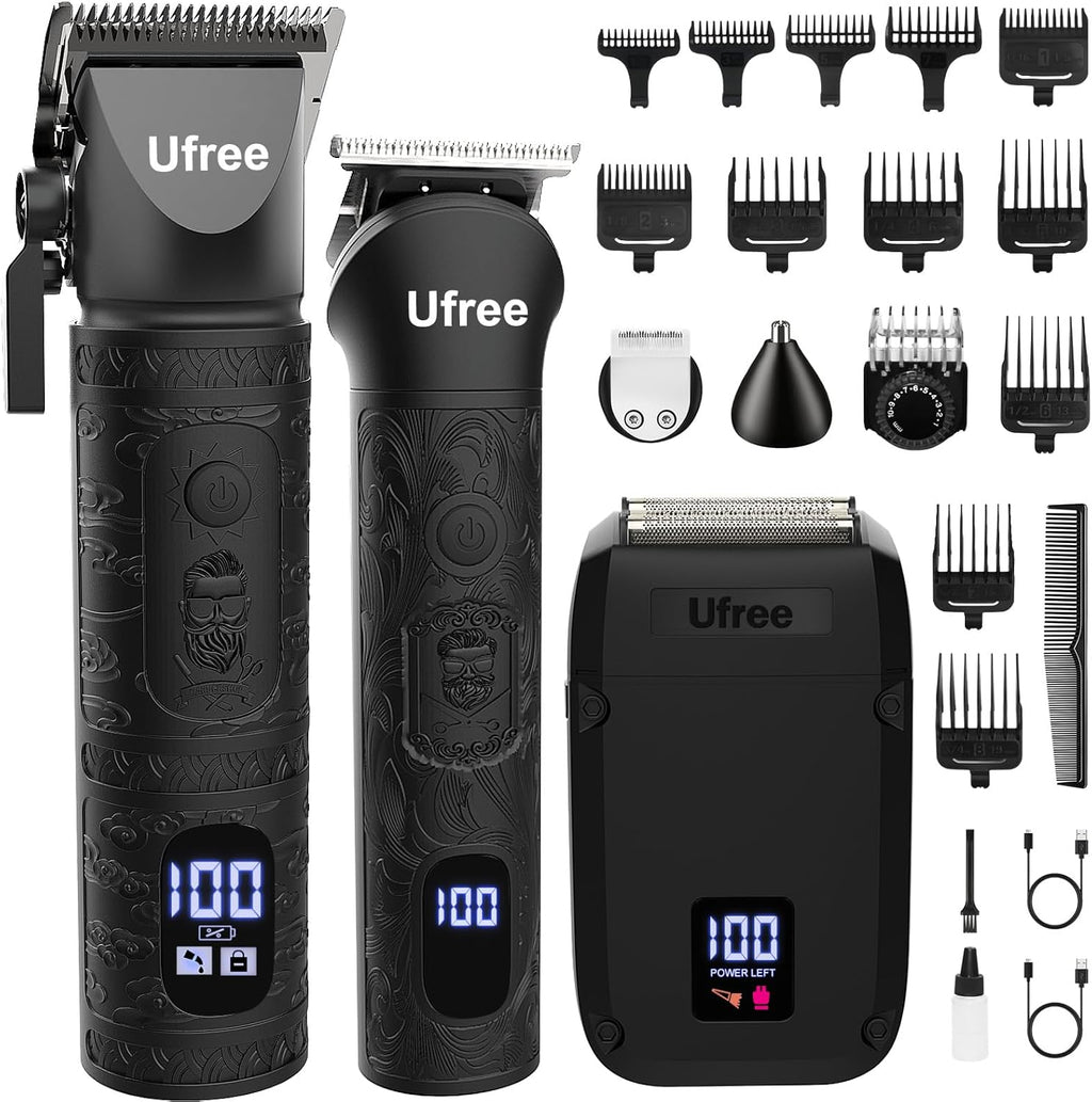 Ufree Cortadora de barba, cortapelos y afeitadora eléctrica para ho...