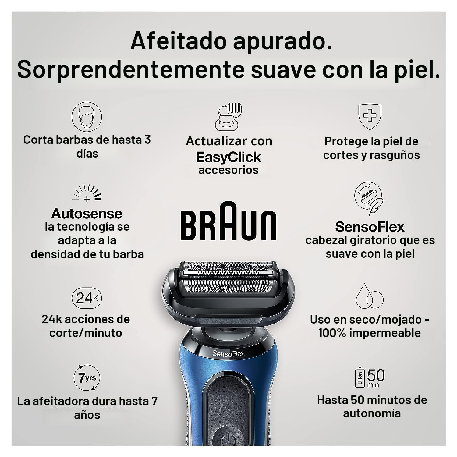 Braun Serie 6 6040cs Afeitadora Eléctrica con Soporte de Carga, Rec...