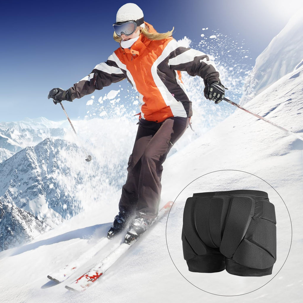 AIDY-PRO Pantalones cortos acolchados para snowboard, pantalones co...