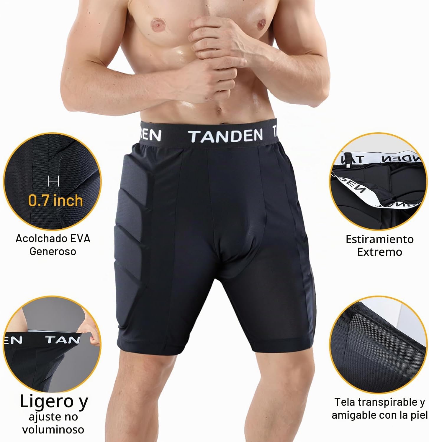 Tanden Pantalones cortos acolchados de impacto de cadera, almohadil...