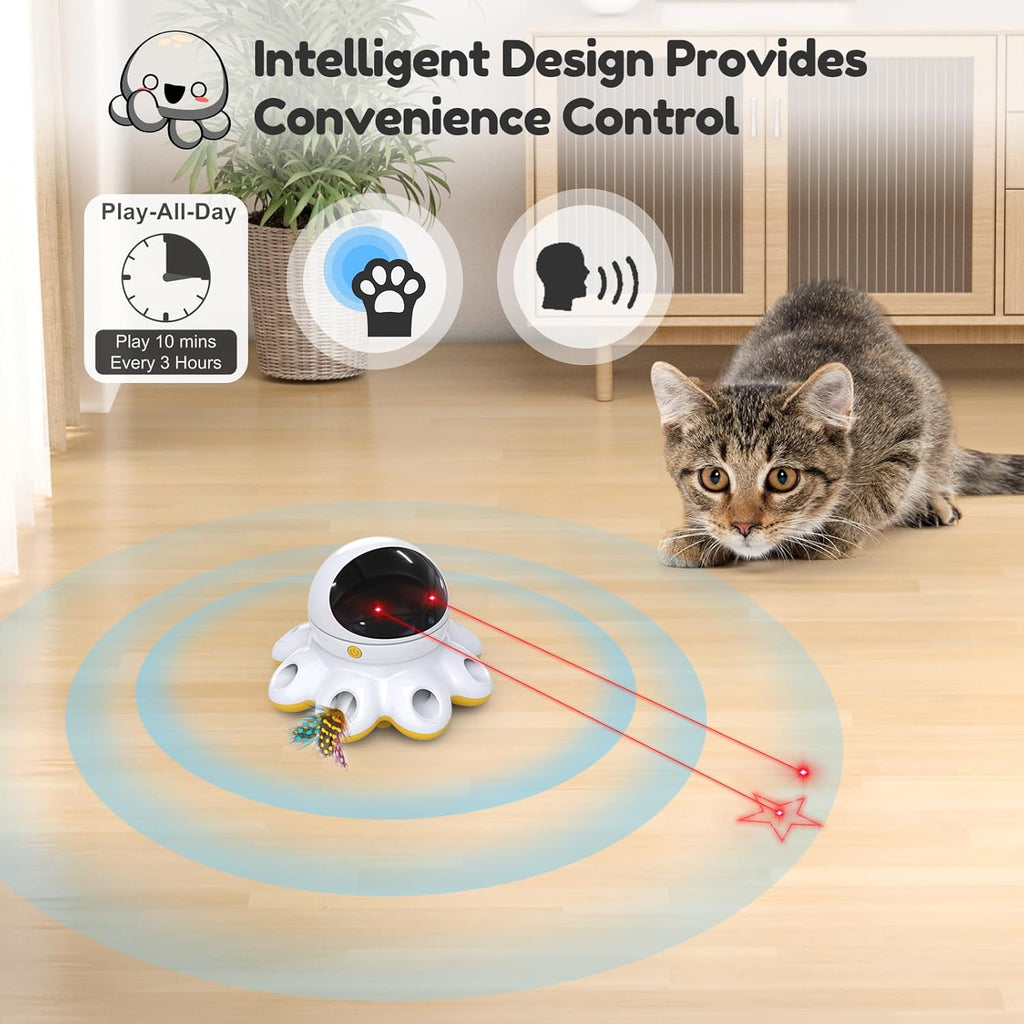 ORSDA Juguete Láser para Gatos, 2 en 1 Interactivo Automático Activ...