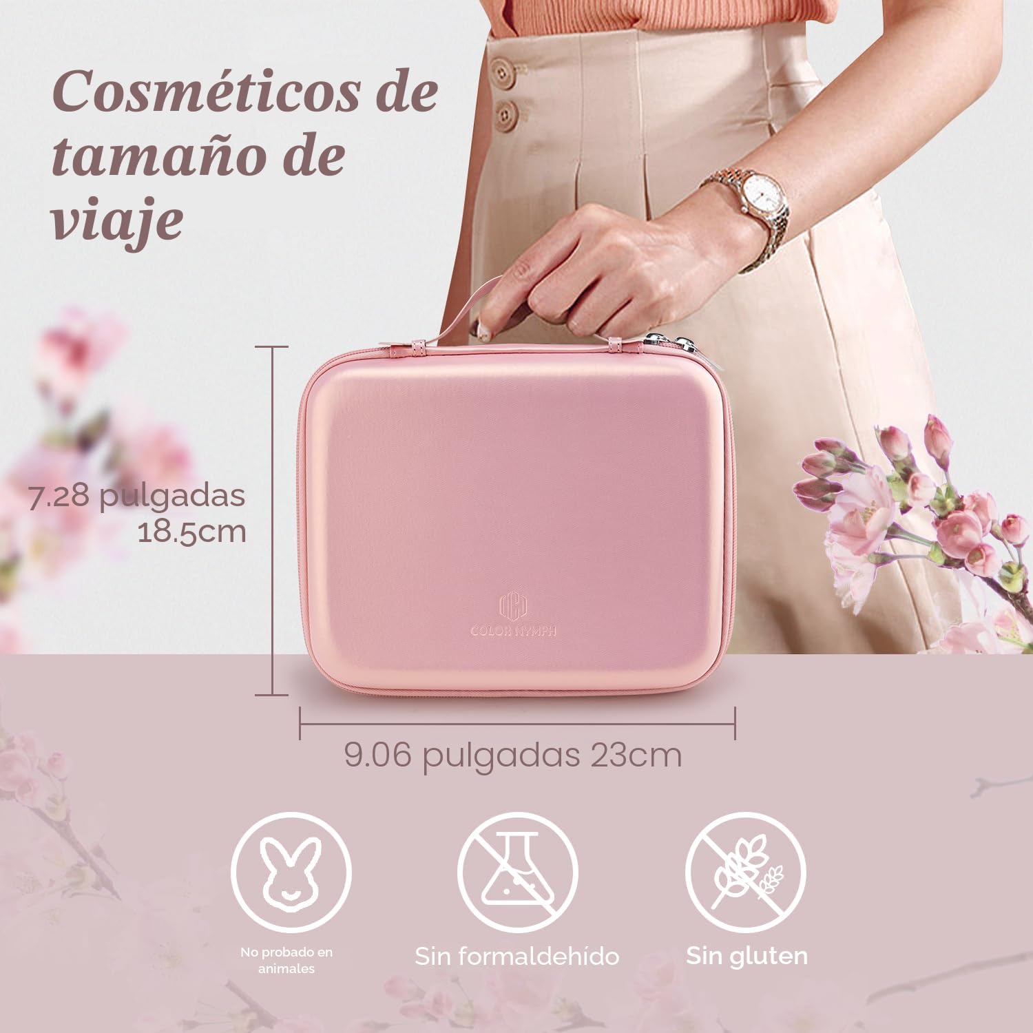 Color Nymph Maquillaje para adolescentes con bolso rosa reutilizabl...