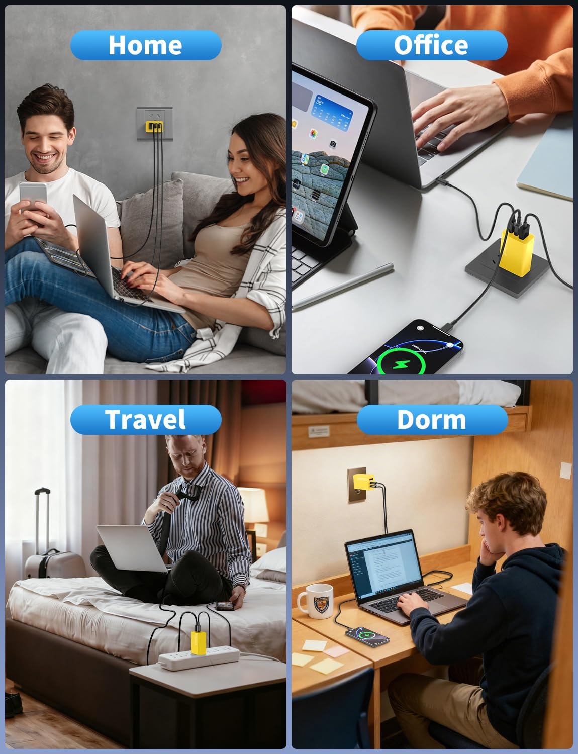 Paquete de 2 bloques de cargador USB C de 65 W, adaptador de carga...