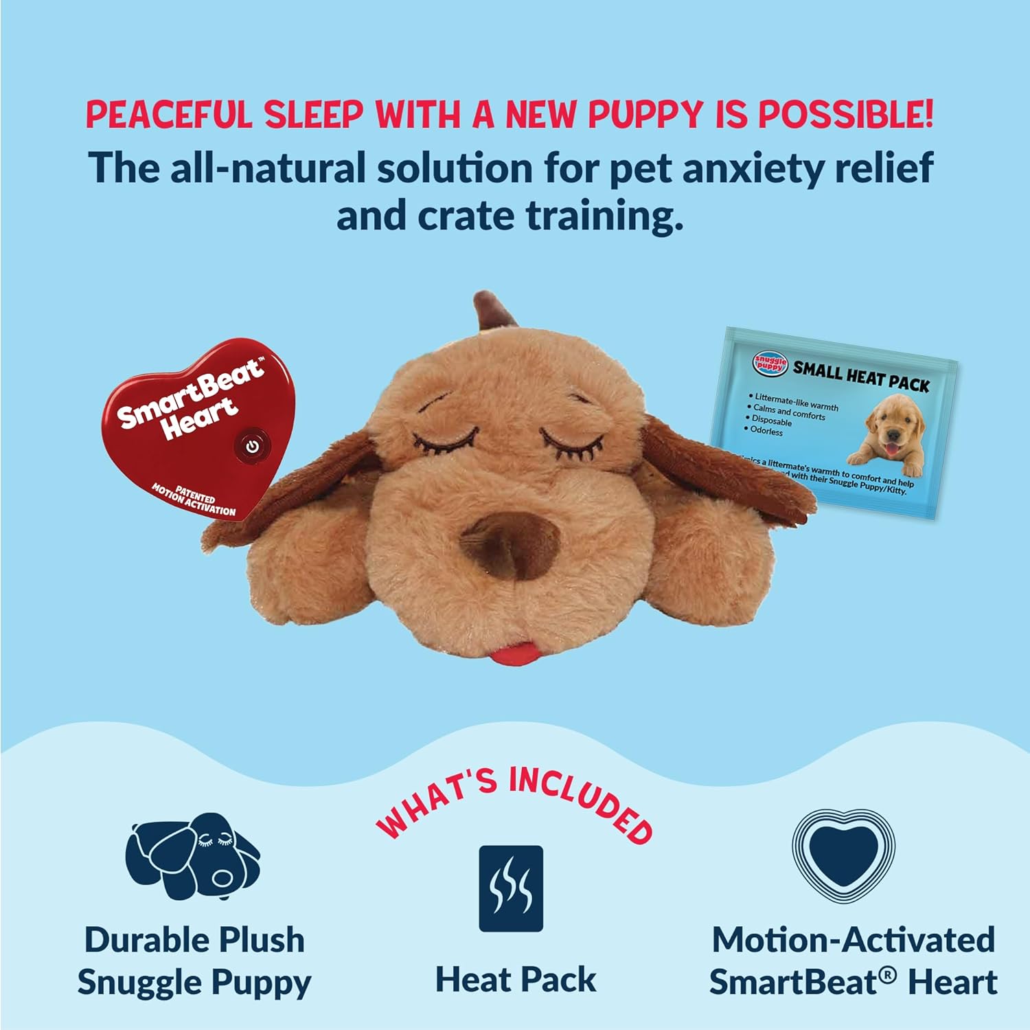 Snuggle Puppy Juguete juvenil para cachorros de razas pequeñas, jug...