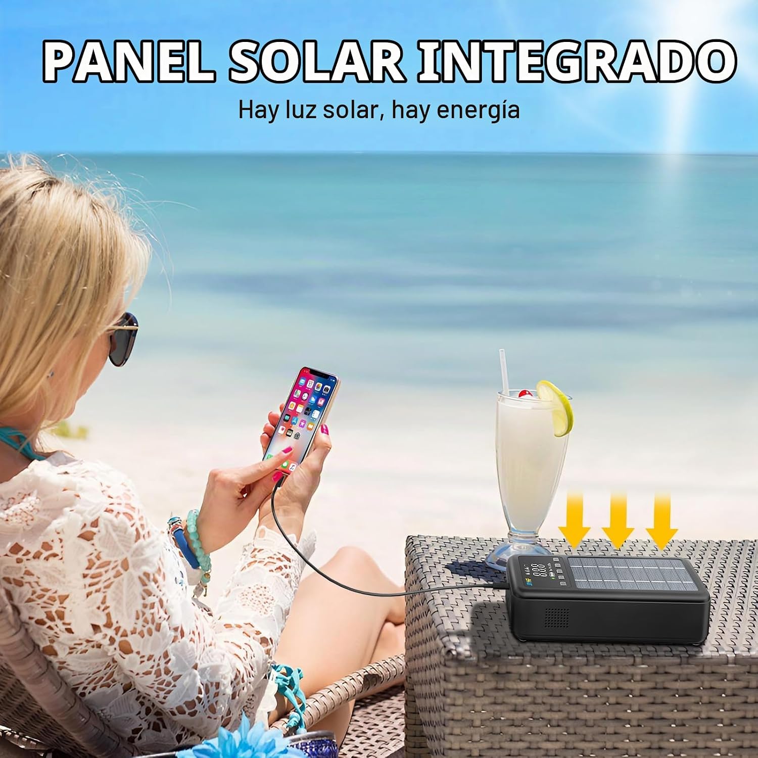Arrancador solar JIYHF 3000A | Puente de batería de coche de 12 V,...