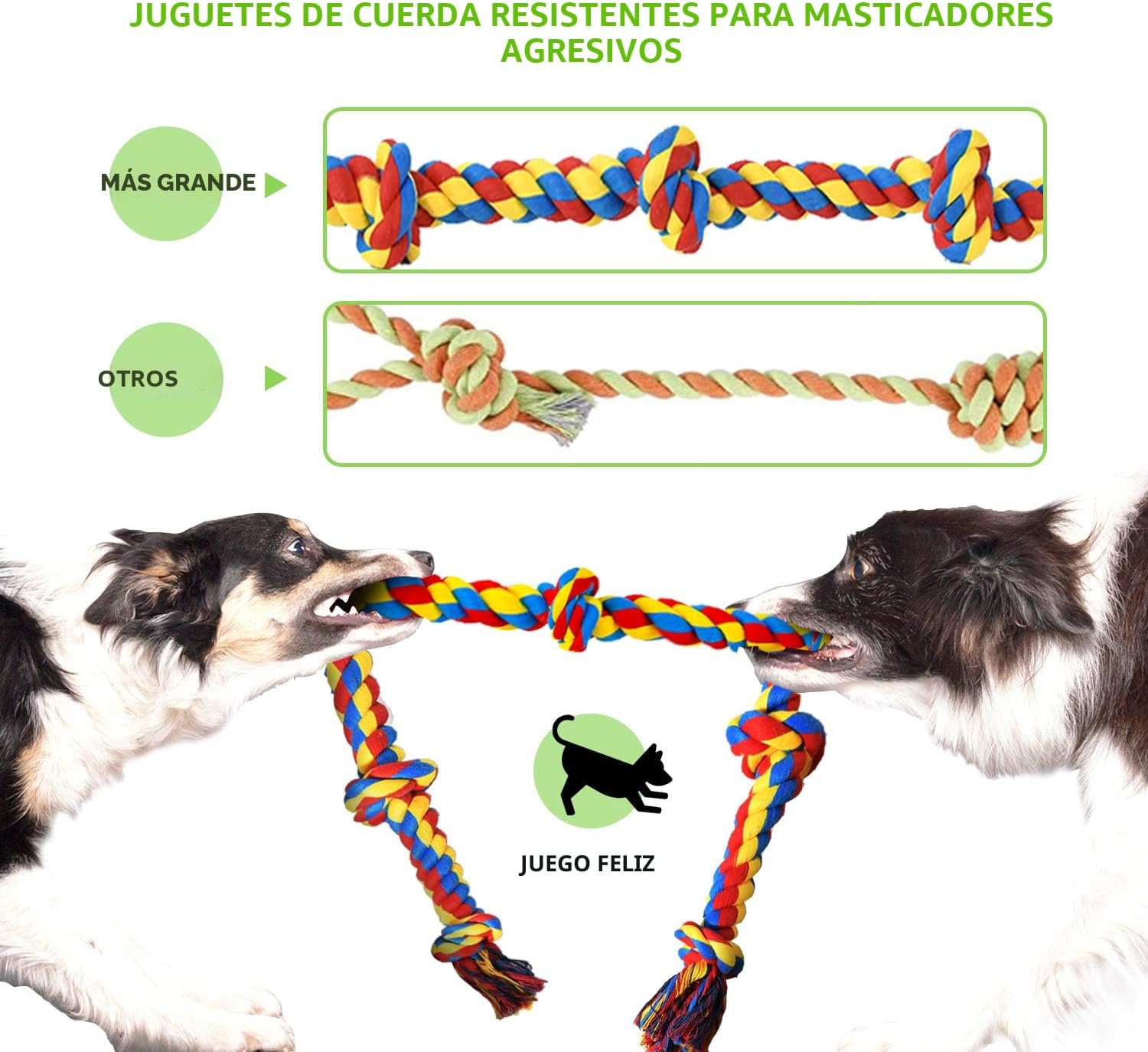 SHARLOVY Juguetes masticables grandes y resistentes para perros mas...