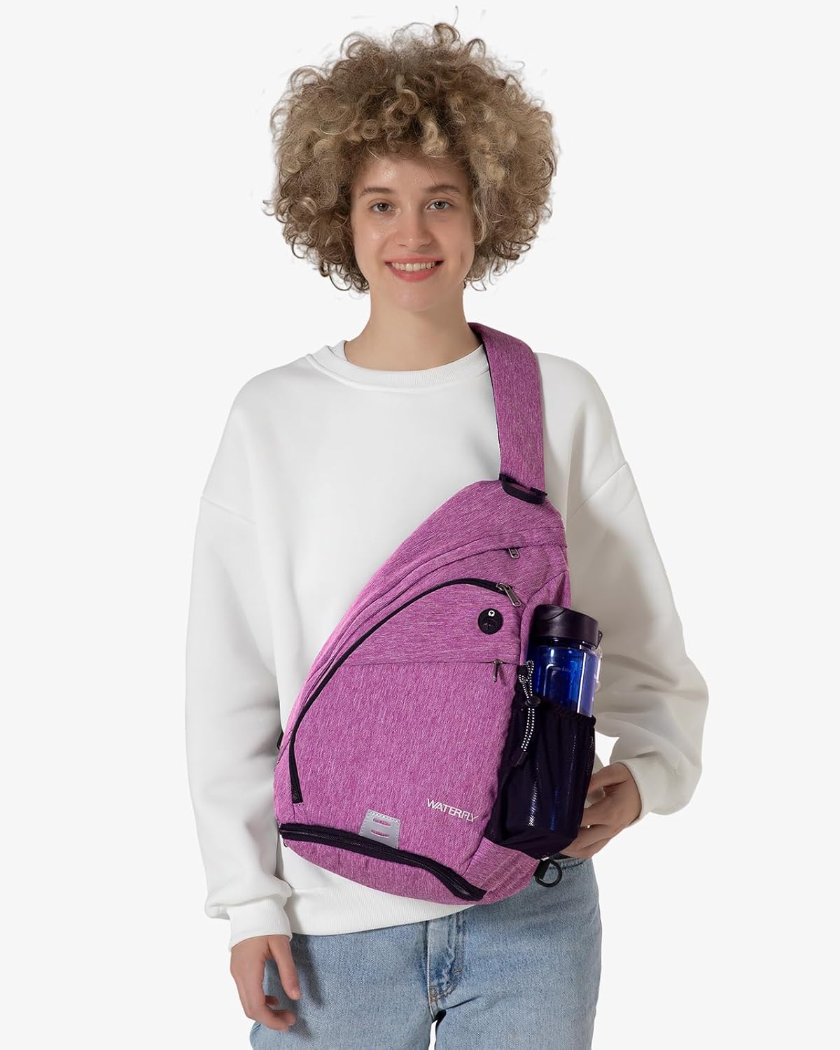 WATERFLY - Mochila de bandolera pequeña con asa para hombres y muje...