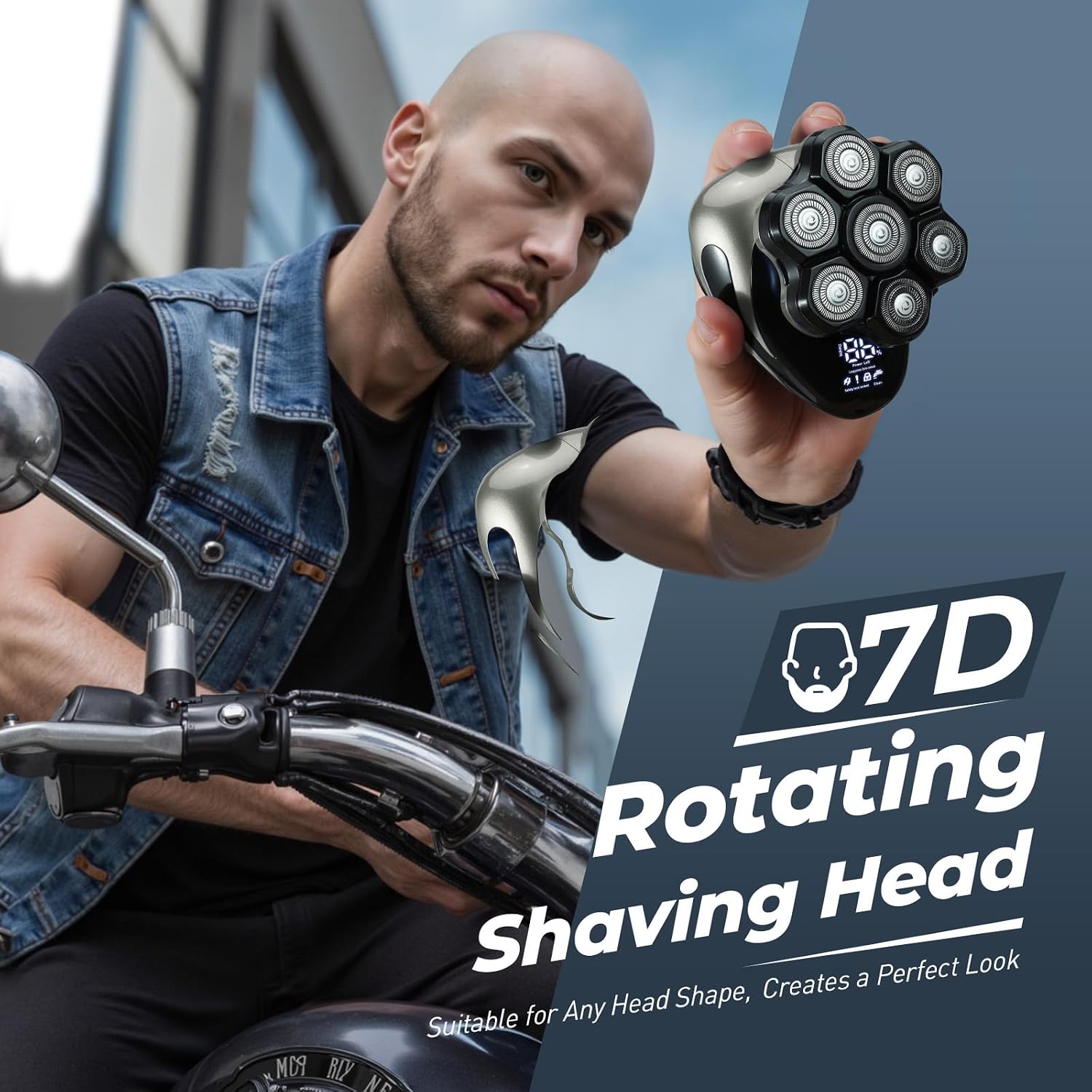 Xcdgiogw Afeitadoras de cabeza calva para hombres: resistente al ag...