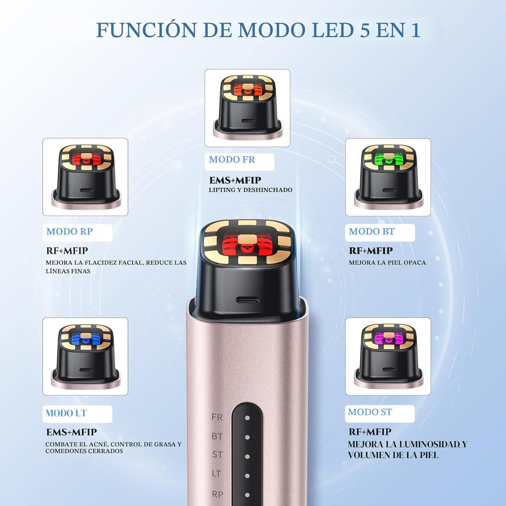 Oranmagic Microcurrent - Dispositivo facial 5 en 1 para apretar y l...