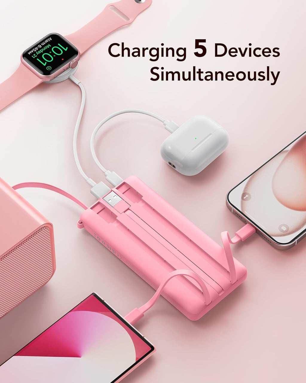 VRURC Cargador de teléfono portátil, cargador portátil de viaje con...