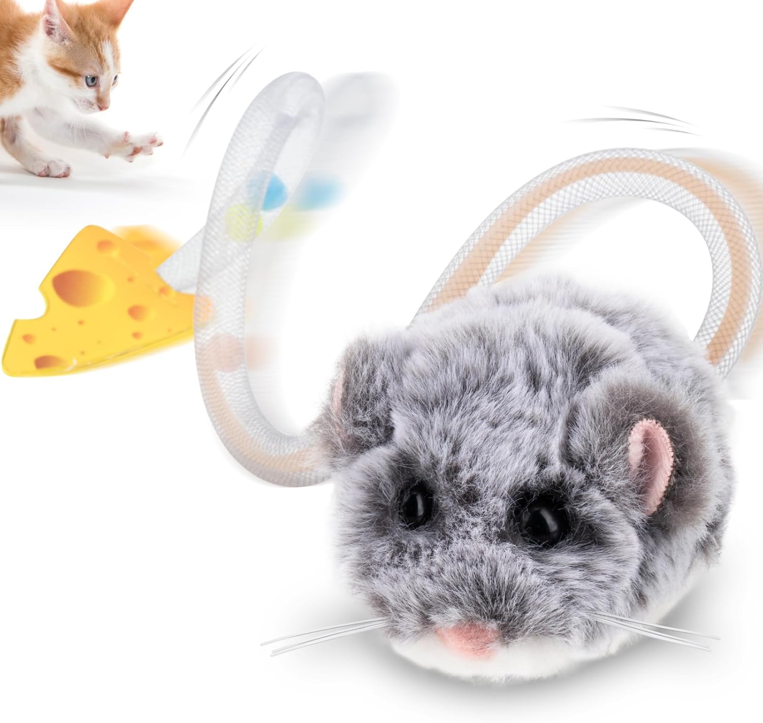 Migipaws MigiMouse - Juguete interactivo para gatos con giro de 360...