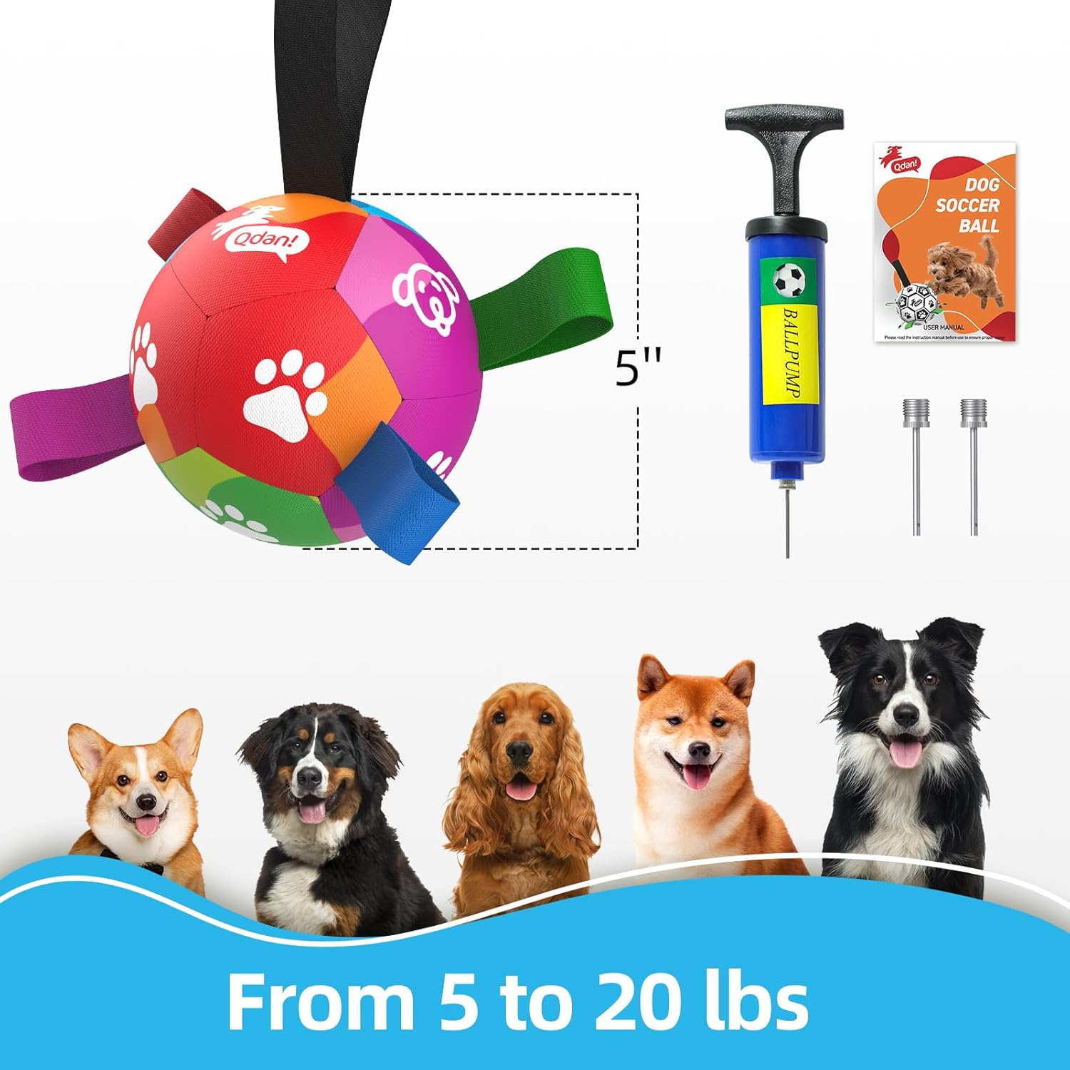 QDAN Juguetes para perros pequeños, juguetes para cachorros, pelota...