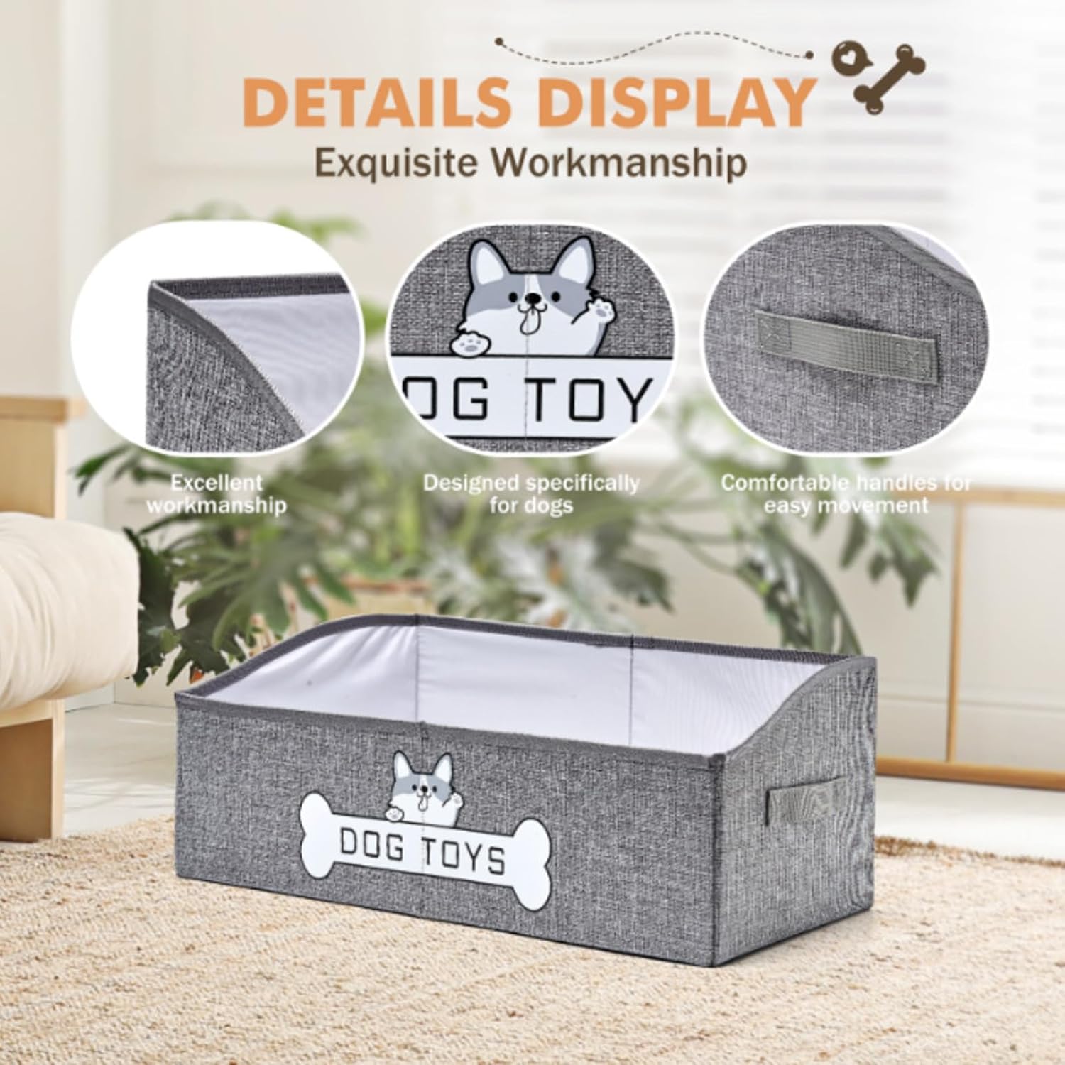 Mutiearo Cesta de juguetes para perros, especialmente diseñada para...
