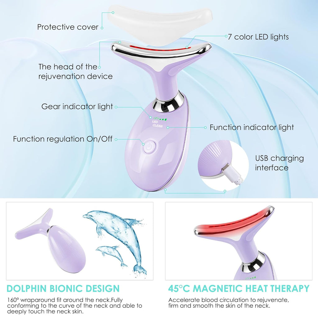 Masajeador Facial de Terapia de Luz Roja para Cara y Cuello, Vara d...