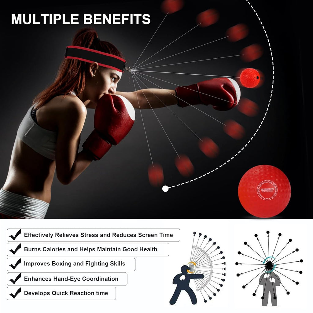 Dermasy - Pelota de reflejos de boxeo mejorada, pelota de entrenami...