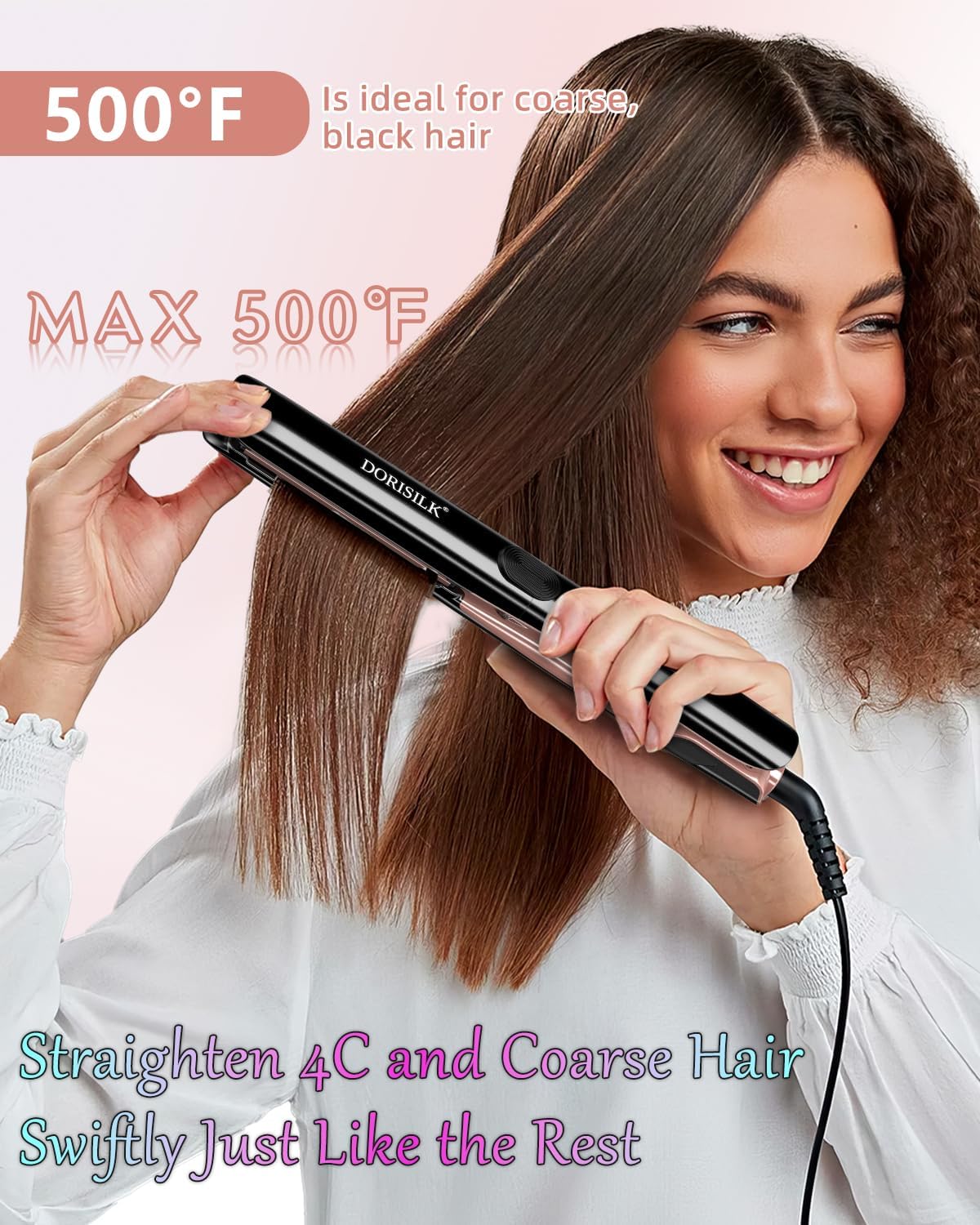 DORISILK Plancha de pelo profesional de alta temperatura de 500 gra...