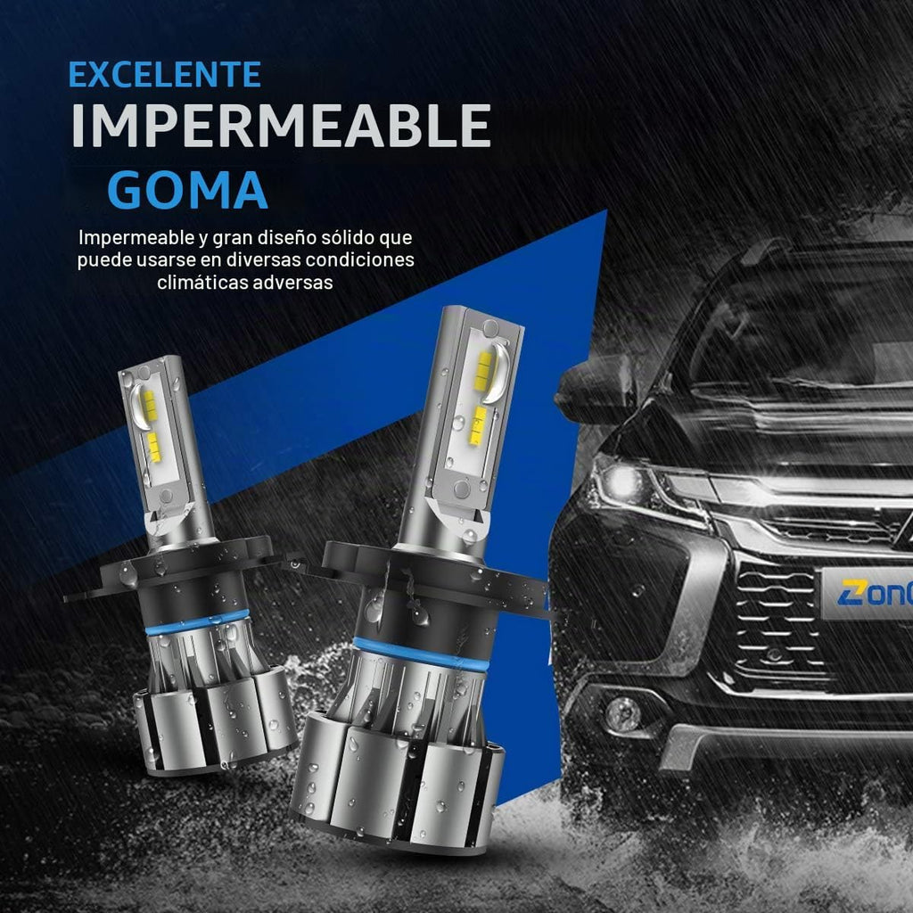 Luces LED H4 para automóvil, bombillas para faros delanteros, 40000...