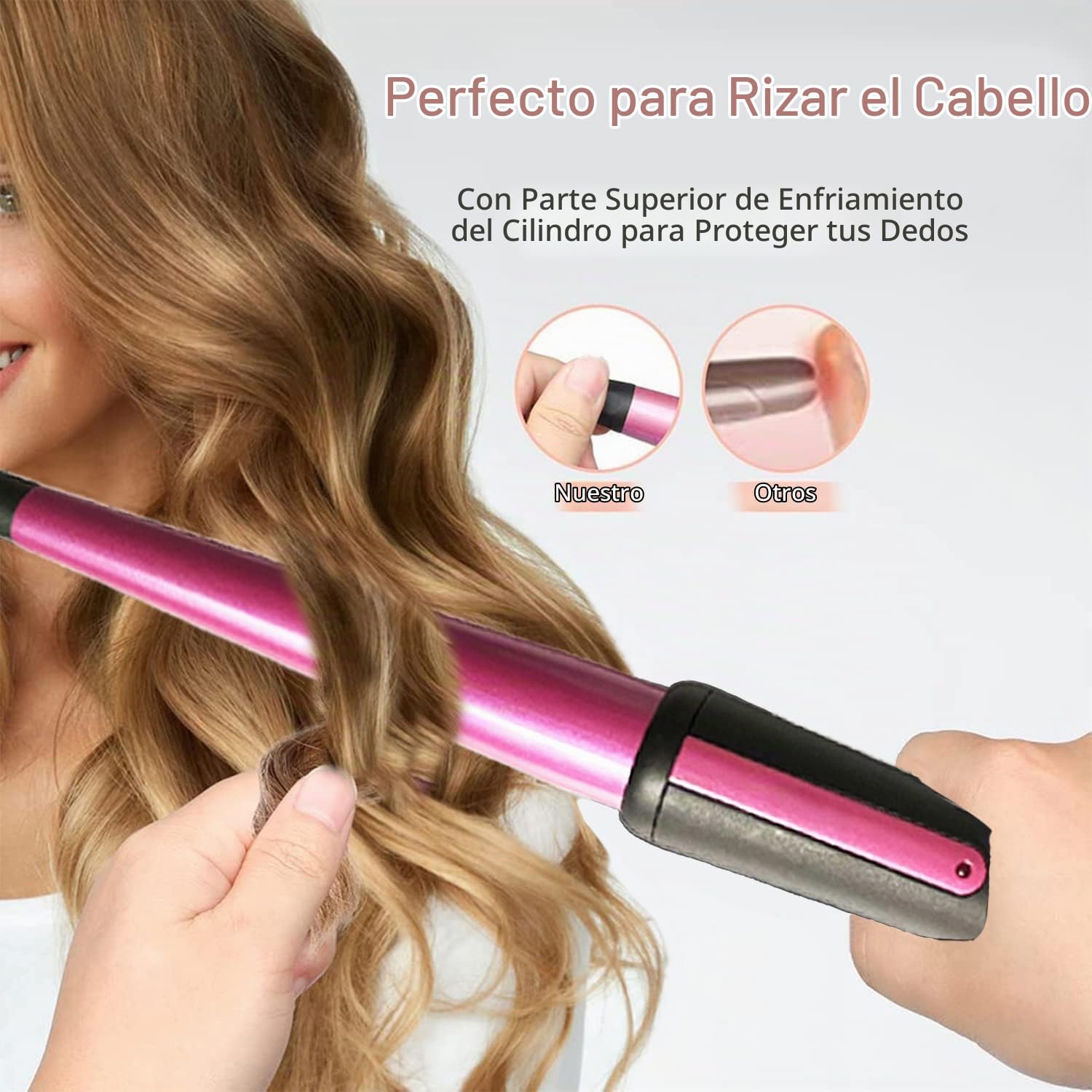 Rizador de pelo, rizador cónico de 0.5 a 1 pulgadas, rizador de pel...