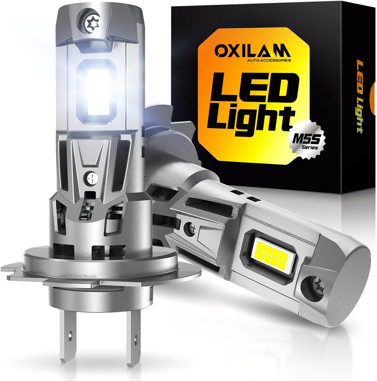 OXILAM Bombilla LED H7, 40000 lúmenes, 900% súper brillante, tamaño...