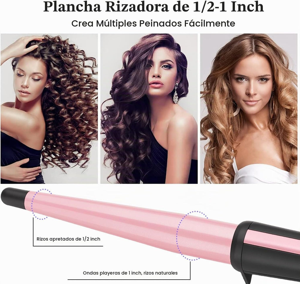 Rizador de pelo, varita rizadora de 0.5-1 pulgadas, 410.0 °F para r...